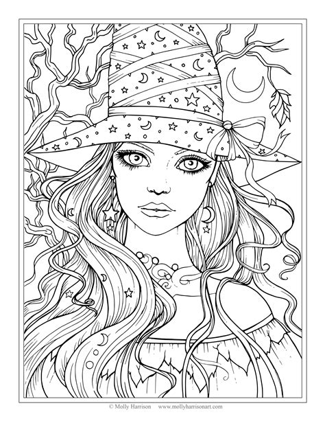 Enchanting coloring for witches and wizards: witch color by number